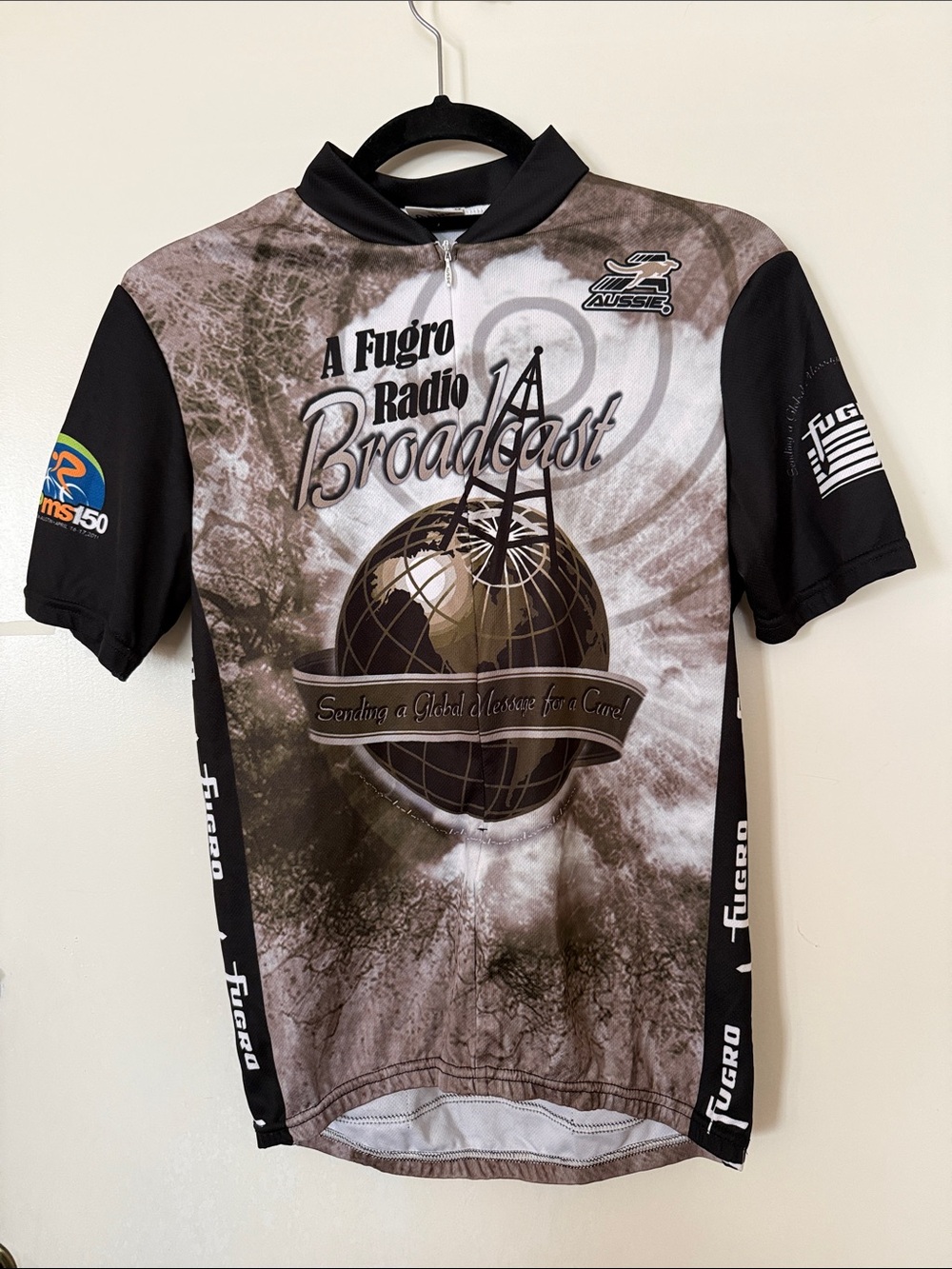 A Radio Broadcast Short Sleeve Cycling Jersey - Brown & Black